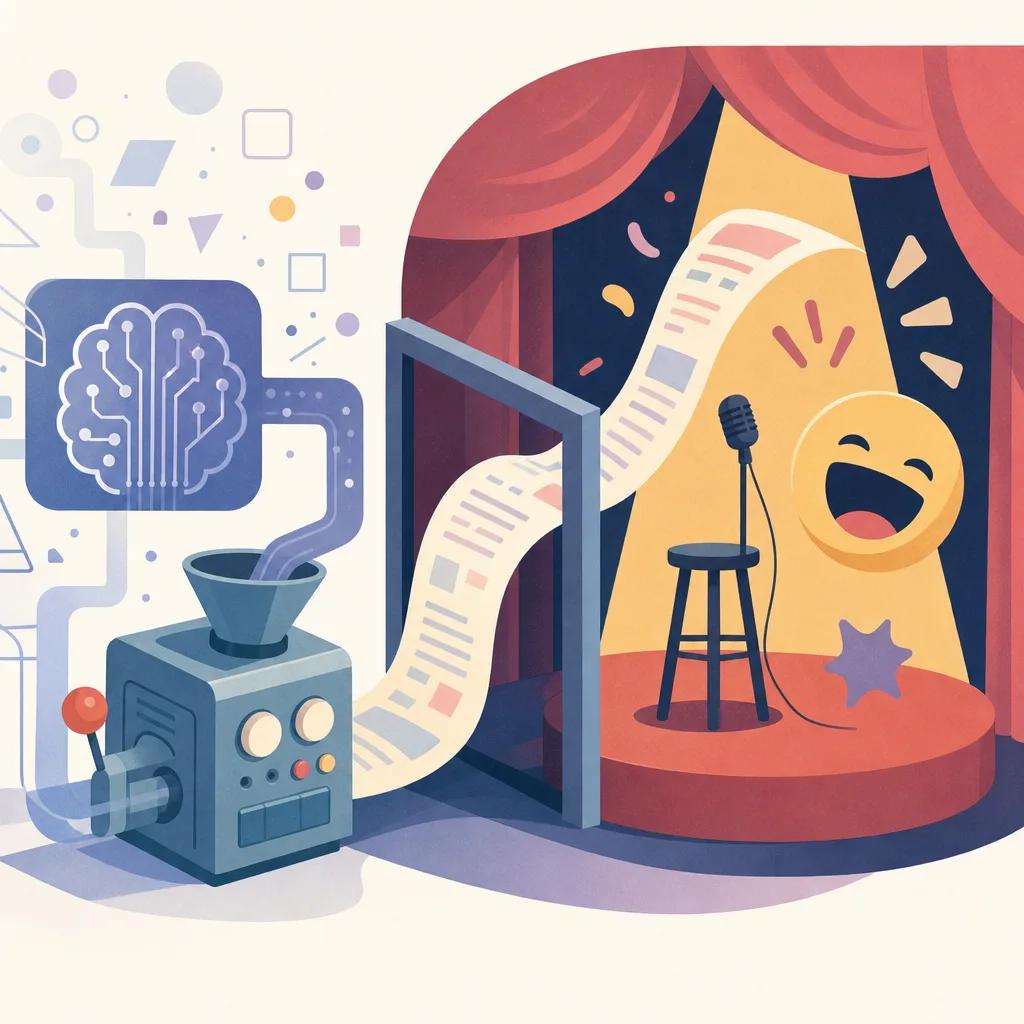 Illustration related to using ai for comedy skits
