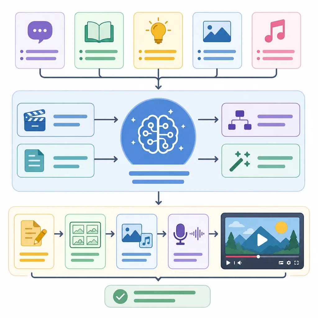 Diagram explaining using ai for storytelling in videos