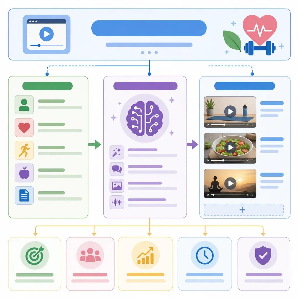 Diagram explaining using ai for health and wellness videos