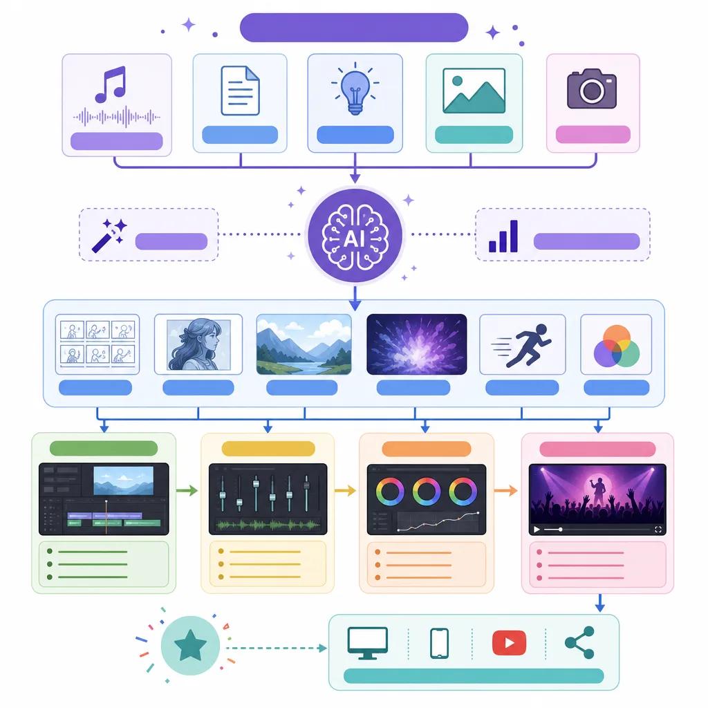 Diagram explaining using ai for music video production