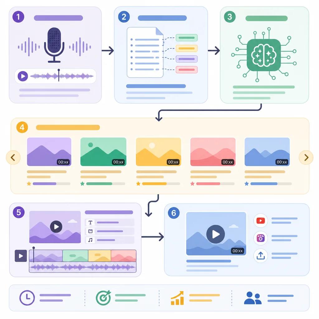 Diagram explaining using ai for podcast video clips