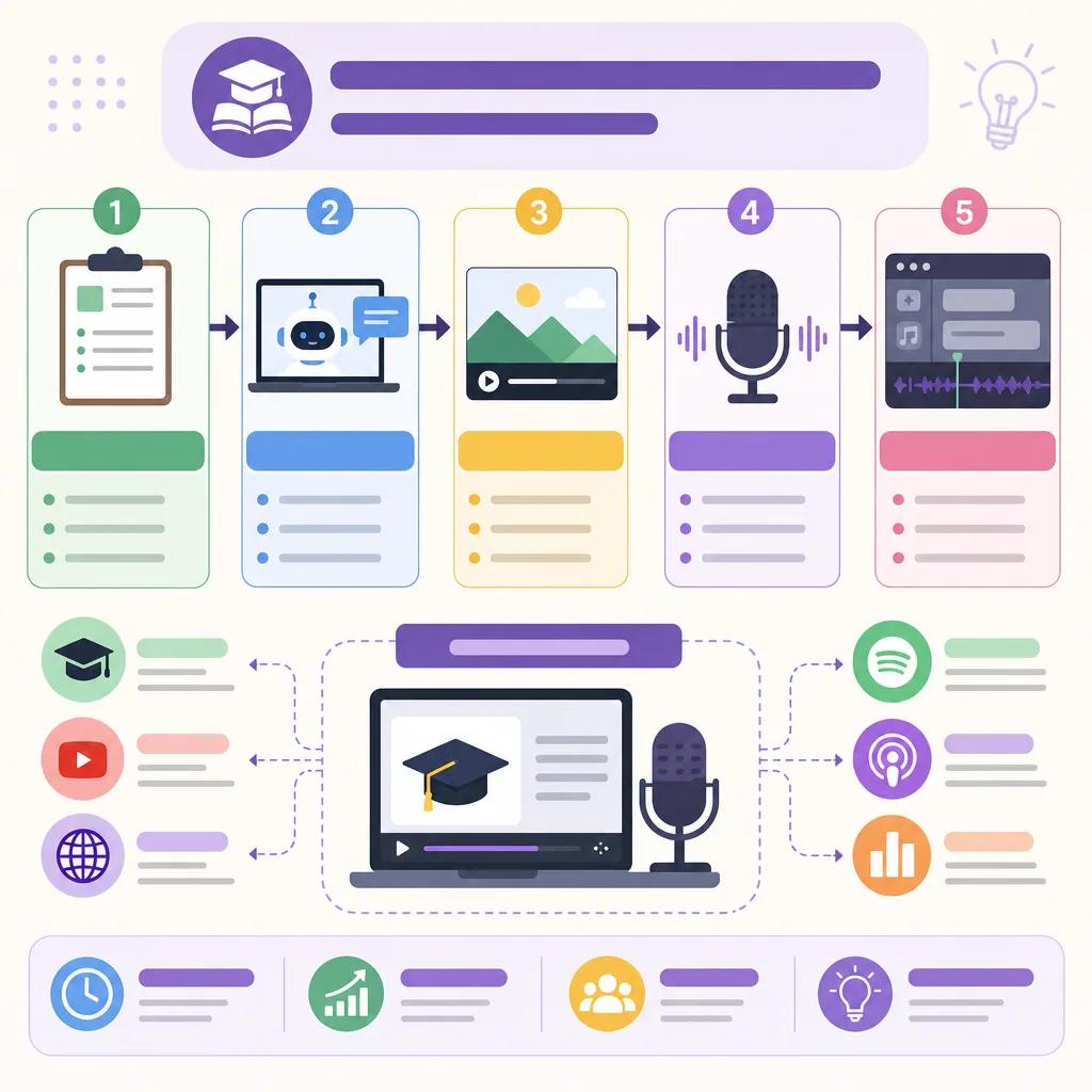 Diagram explaining using ai video for educational podcasts