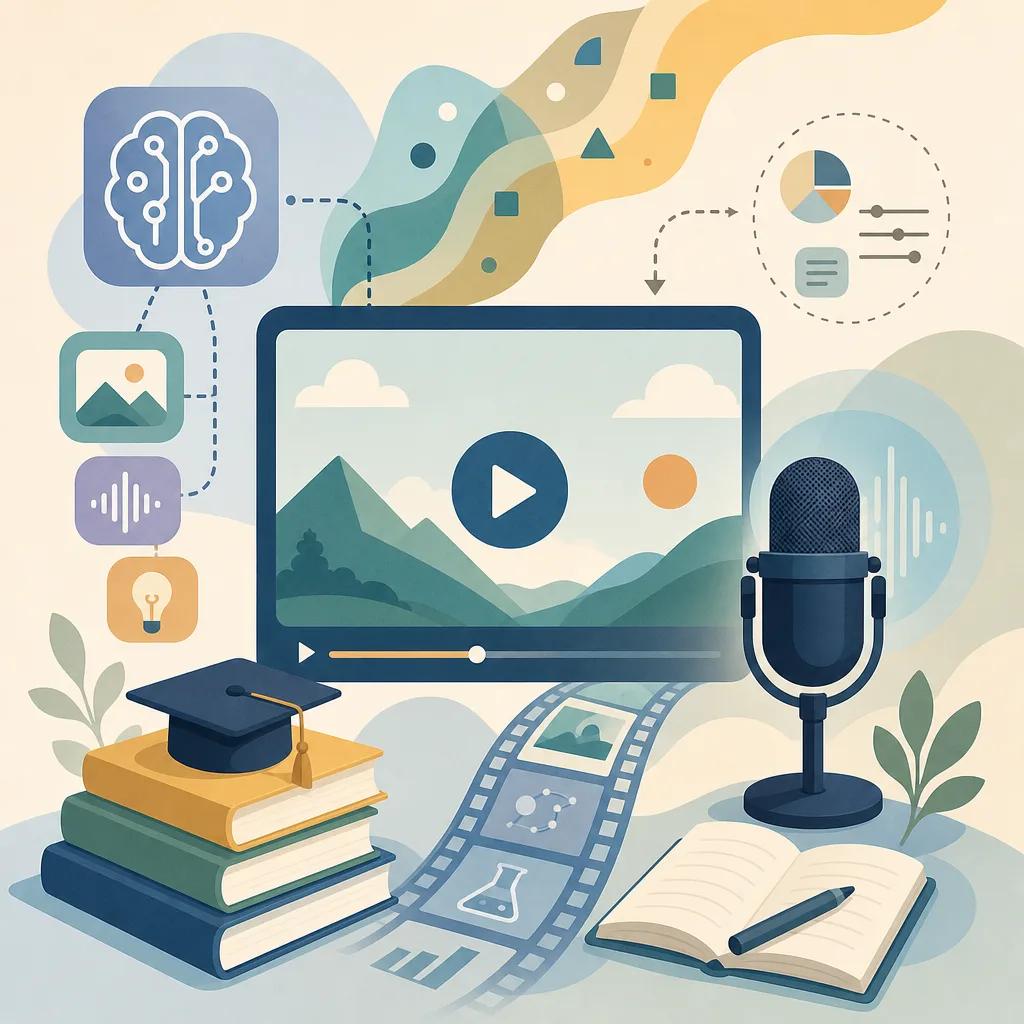 Illustration related to using ai video for educational podcasts