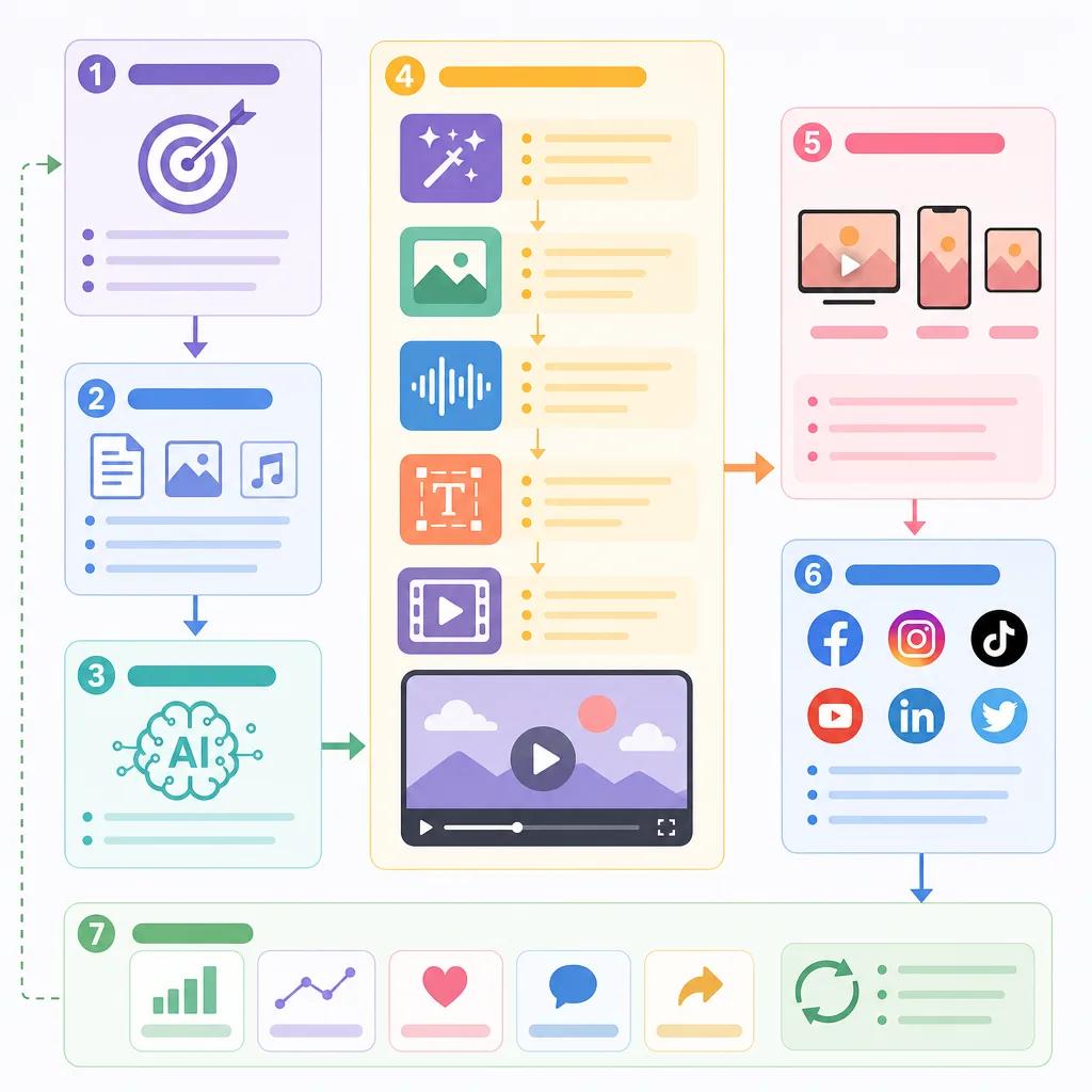 Diagram explaining using ai video for social media campaigns