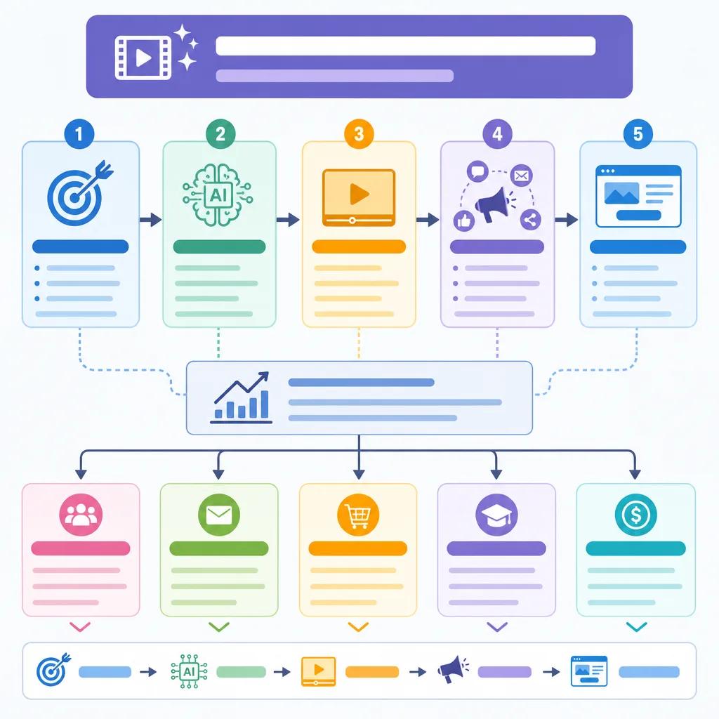 Diagram explaining using ai video for online course marketing