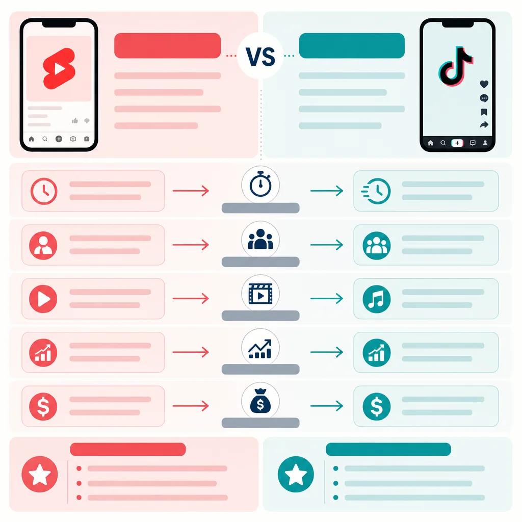 Diagram explaining youtube shorts vs tiktok videos