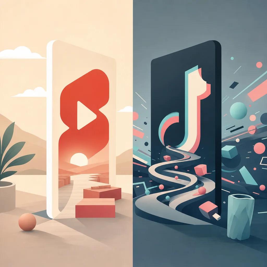 Illustration related to youtube shorts vs tiktok videos