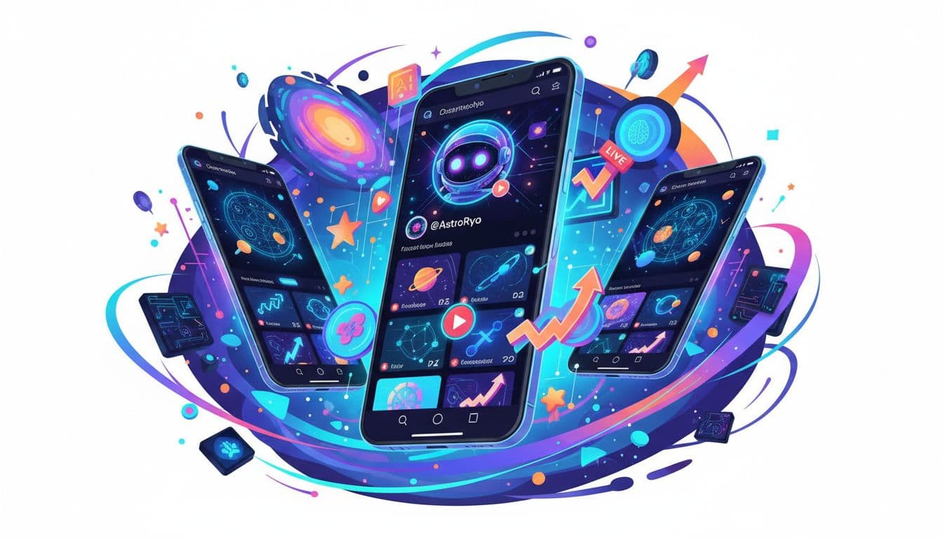 Concept art showcasing TikTok account aimed at viral astrology content