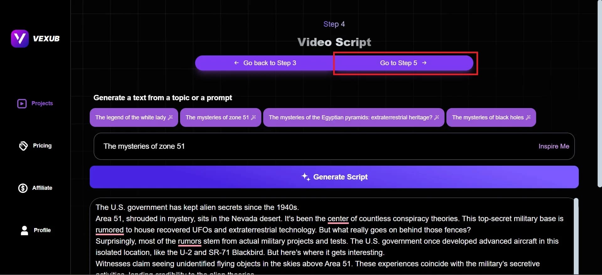 Creative script editing process shown on a digital screen.