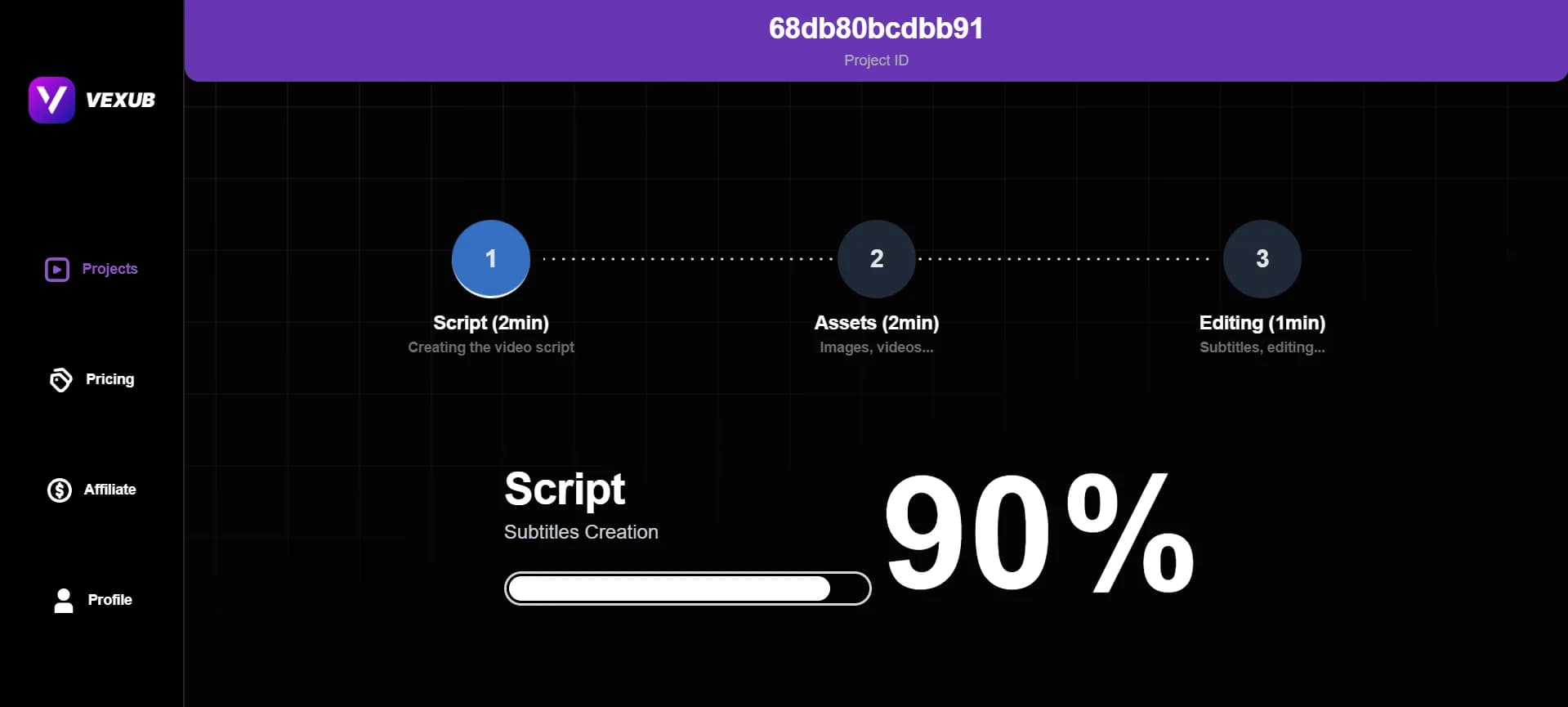 User downloading generated video from a video creation platform.