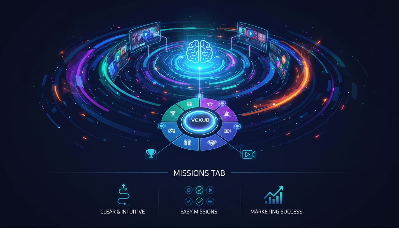 Screenshot of Vexub's Missions Tab enhancing video marketing engagement